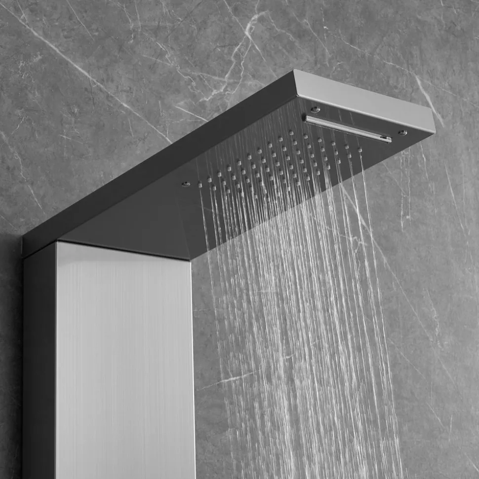 VEVOR Shower Panel System, 4 Shower Modes Shower Panel Tower, Rainfall, Waterfall, 5 Full Body Massage Jets and 3-Setting Handheld Shower Head with 59" Hose, Stainless Steel Wall-Mounted Shower Set