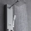 VEVOR Shower Panel System, 5 Shower Modes, Digital Display Shower Panel Tower, Rainfall, 8 Massage Jets, Tub Spout, 3-Setting Handheld Shower Head 59" Hose, Stainless Steel Wall-Mounted Shower Set