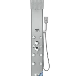 VEVOR Shower Panel System, 5 Shower Modes, Digital Display Shower Panel Tower, Rainfall, 8 Massage Jets, Tub Spout, 3-Setting Handheld Shower Head 59