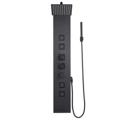 VEVOR Shower Panel Tower System with Rainfall Waterfall Shower Head, 53 in Brushed Stainless Steel Shower Column, 5-Function Faucet, Wall-Mount Rain Massage System with 2 Body Jet, Handheld, Tub Spout