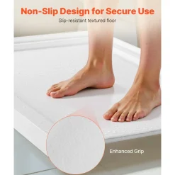 VEVOR Shower Pan, 60″ L x 32″ W Single Threshold Shower Base, Rectangle Acrylic & PVC Showering Base in White, Slip-Resistant Showering Pan Bases with Drain & Cover for Bathroom, Right Drain Location