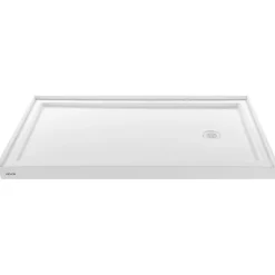 VEVOR Shower Pan, 60″ L x 30″ W Single Threshold Shower Base, Rectangle Acrylic & PVC Showering Base in White, Slip-Resistant Showering Pan Bases with Drain & Cover for Bathroom, Left Drain Location