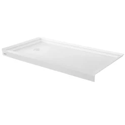 VEVOR Shower Pan, 60″ L x 32″ W Single Threshold Shower Base, Rectangle Acrylic & PVC Showering Base in White, Slip-Resistant Showering Pan Bases with Drain & Cover for Bathroom, Center Drain Location