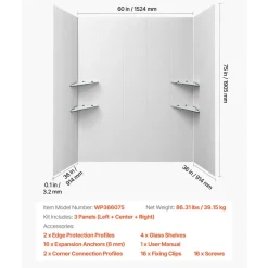 VEVOR Shower Wall Panels, 60