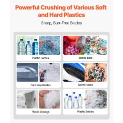 VEVOR Shredder Blades, Alloy Steel Shredder Machine Blade Kit with 9 Rotating and 2 Fixed Blades, High-Hardness SKD-11 Blade, Compatible with Model 180 Plastic Grinder, for ABS, PP, PVC & Nylon