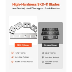 VEVOR Shredder Blades, Alloy Steel Shredder Machine Blade Kit with 12 Rotating and 2 Fixed Blades, High-Hardness SKD-11 Blade, Compatible with Model 400 Plastic Grinder, for ABS, PP, PVC & Nylon