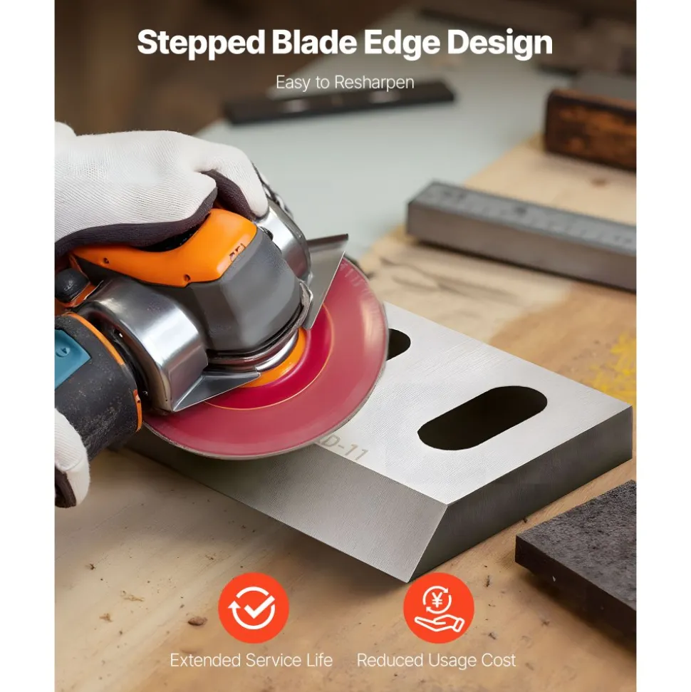 VEVOR Shredder Blades, Alloy Steel Shredder Machine Blade Kit with 12 Rotating and 2 Fixed Blades, High-Hardness SKD-11 Blade, Compatible with Model 400 Plastic Grinder, for ABS, PP, PVC & Nylon