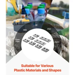 VEVOR Shredder Blades, Alloy Steel Shredder Machine Blade Kit with 6 Rotating and 2 Fixed Blades, High-Hardness SKD-11 Blade, Compatible with Model 250 Plastic Grinder, for ABS, PP, PVC & Nylon