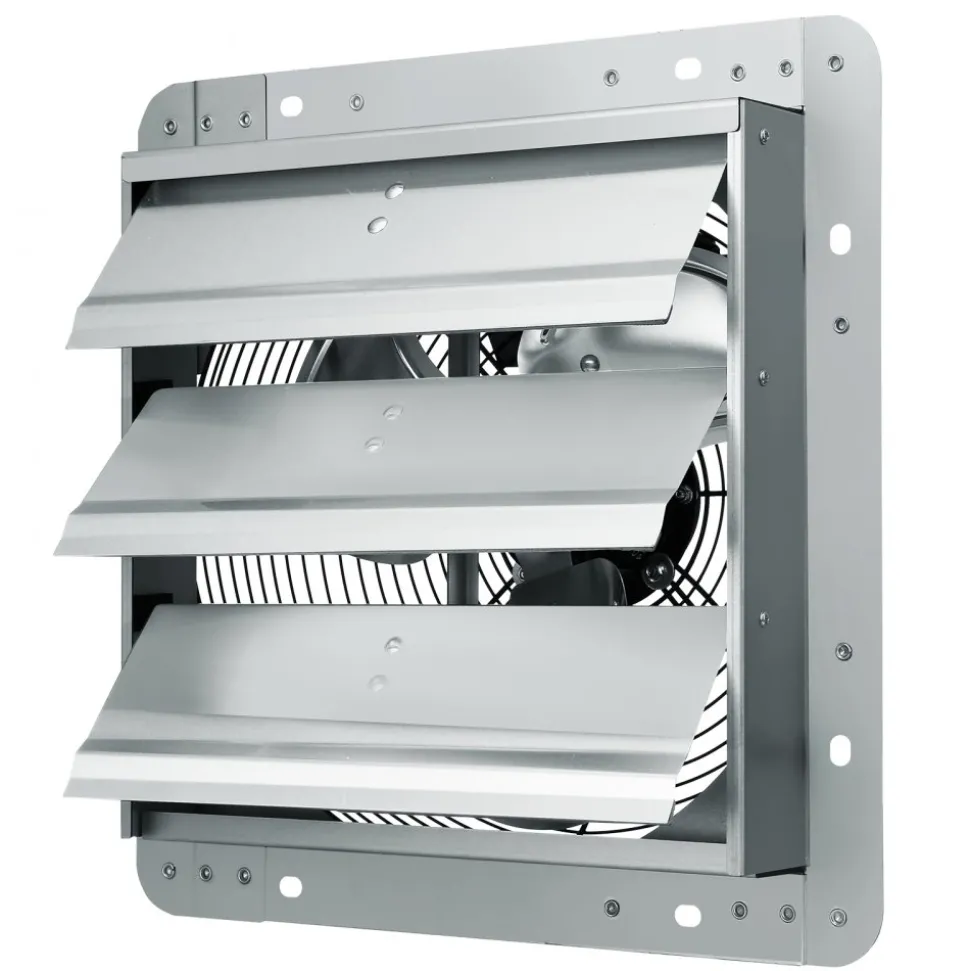 VEVOR 12'' Shutter Exhaust Fan, High-speed 1000 CFM, Aluminum Wall Mount Attic Fan with AC-motor, Ventilation and Cooling for Greenhouses, Garages, Sheds, Shops, FCC
