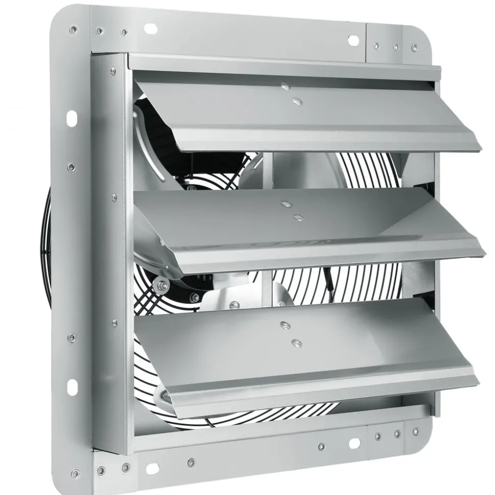 VEVOR 12'' Shutter Exhaust Fan, High-speed 1000 CFM, Aluminum Wall Mount Attic Fan with AC-motor, Ventilation and Cooling for Greenhouses, Garages, Sheds, Shops, FCC