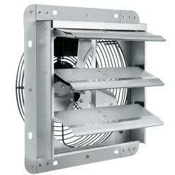 VEVOR 10'' Shutter Exhaust Fan, High-speed 820 CFM, Aluminum Wall Mount Attic Fan with AC-motor, Ventilation and Cooling for Greenhouses, Garages, Sheds, Shops, FCC