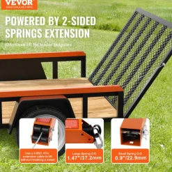 VEVOR 2-Sided Trailer Tailgate Lift Assist, 360 lbs Load Capacity, Compatible with Open Utility Trailer Tailgate and Ramp, with 10 to 24 Inch Heights Side Rail and 4 to 6 Feet Height Tail Gate or Ramp