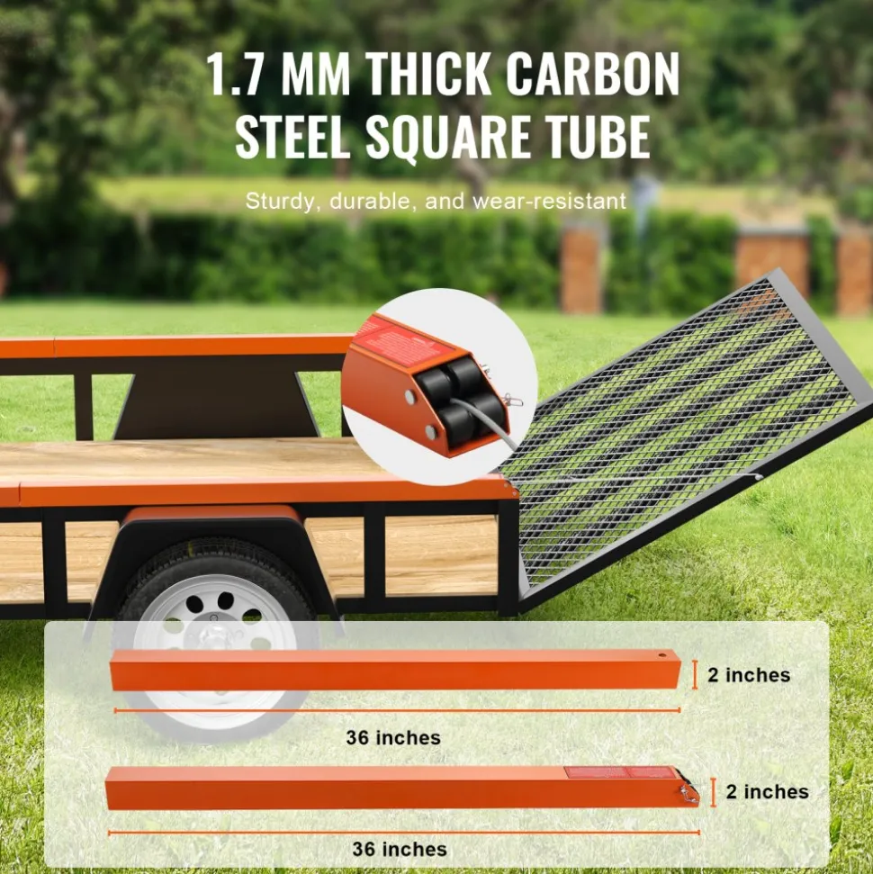 VEVOR 2-Sided Trailer Tailgate Lift Assist, 360 lbs Load Capacity, Compatible with Open Utility Trailer Tailgate and Ramp, with 10 to 24 Inch Heights Side Rail and 4 to 6 Feet Height Tail Gate or Ramp