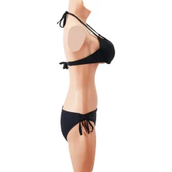 VEVOR Silicone Bodysuit, D-Cup Silicone Breastplate for Crossdressers, Realistic Silk Cotton-Filled Fake Boobs Breast Forms for Transgender Cosplay Drag Queen, Nude