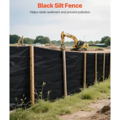 VEVOR Silt Fence Fabric Roll, 3 x 500 ft Erosion Control Fencing, Industrial Grade Tough Polypropylene Fabrics for Sediment Retention, Temporary Fabric for Construction Job Sites