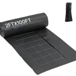 VEVOR Silt Fence Fabric Roll, 2 x 100 ft Backed Wire Silt Fence, Erosion Control Fencing for Sediment Retention, Industrial Grade Temporary Tough Polypropylene Fabric for Construction Job Sites