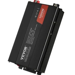 VEVOR Sine Wave Converter, 1000W, DC 12V to AC 120V, with Dual AC Sockets, 1 USB, 1 Type-C, Remote Operation for Portable Electronics, CE FCC Approved