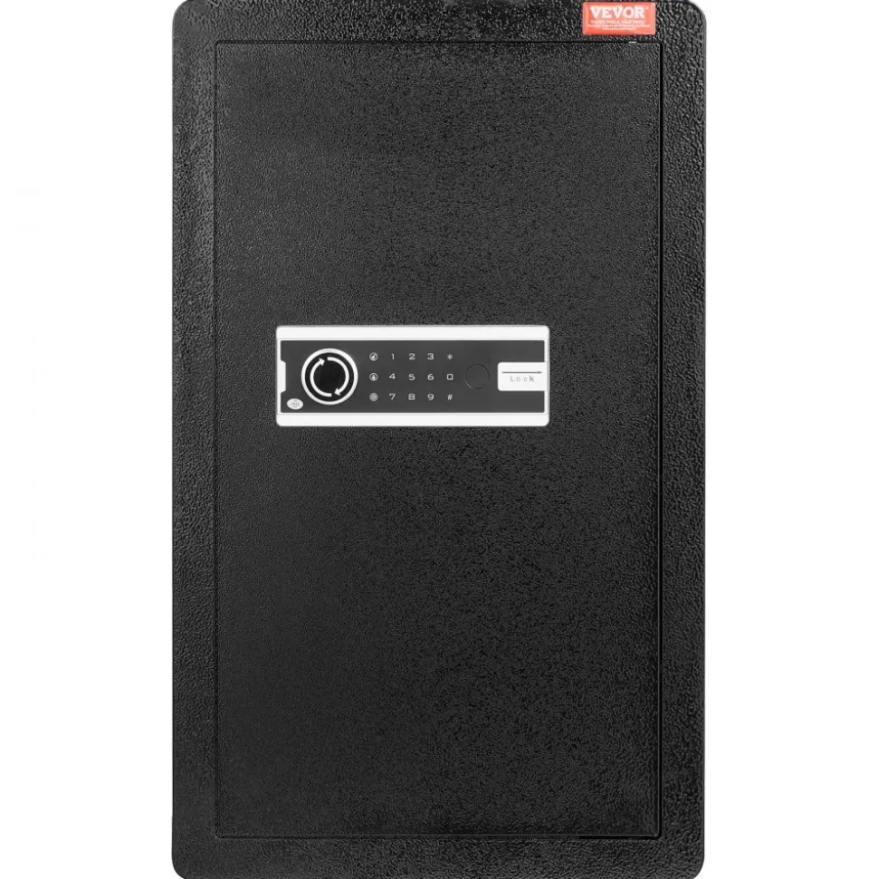 VEVOR Single Door 4.0 cu.ft Safe Box with Key Lock & Password, Safe Lock Box with Fireproof Bag, Key Rack, LED Light, 2 Shelves, and 1 Cabinet for Money, Documents, Jewelry, and Valuables, Black