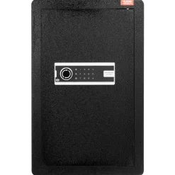 VEVOR Single Door 3.5 cu.ft Safe Box with Key Lock & Password, Safe Lock Box with Fireproof Bag, Key Rack, LED Light, and 2 Shelves for Money, Documents, Jewelry, and Valuables, Black