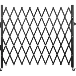 VEVOR Single Folding Security Gate, 7 ft H x 7 ft W Folding Door Gate, Steel Accordion Security Gate, Flexible Expanding Security Gate, 360° Rolling Barricade Gate, Scissor Gate/Door with Padlock