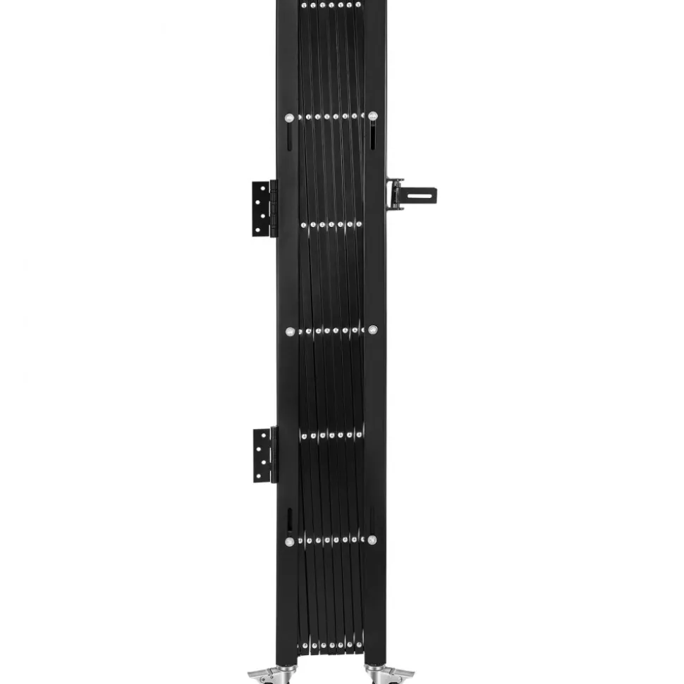VEVOR Single Folding Security Gate, 7.25 ft H x 7.8 ft W Folding Door Gate, Steel Accordion Security Gate, Flexible Expanding Security Gate, 360° Rolling Barricade Gate, Scissor Gate/Door with Padlock