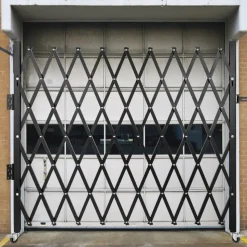 VEVOR Single Folding Security Gate, 7.25 ft H x 7.8 ft W Folding Door Gate, Steel Accordion Security Gate, Flexible Expanding Security Gate, 360° Rolling Barricade Gate, Scissor Gate/Door with Padlock