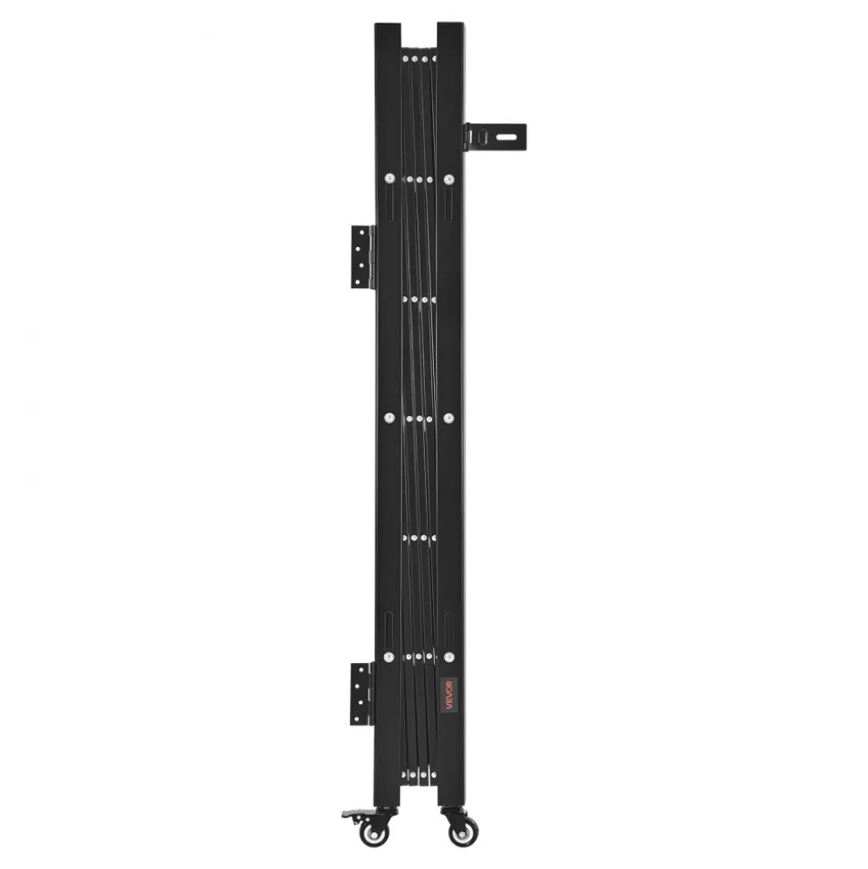 VEVOR Single Folding Security Gate, Lockable Scissor Gate with 360° Swivel Casters, Outdoor Barricade Steel Retractable Gates, for Entry Security, Garage, Warehouse & Pool, 43.31 x 51.57 in (W x H)