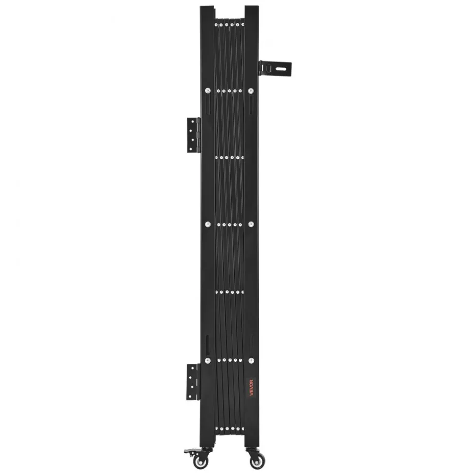 VEVOR Single Folding Security Gate, Lockable Scissor Gate with 360° Swivel Casters, Outdoor Barricade Steel Retractable Gates, for Entry Security, Garage, Warehouse & Pool, 66.93 x 51.57 in (W x H)