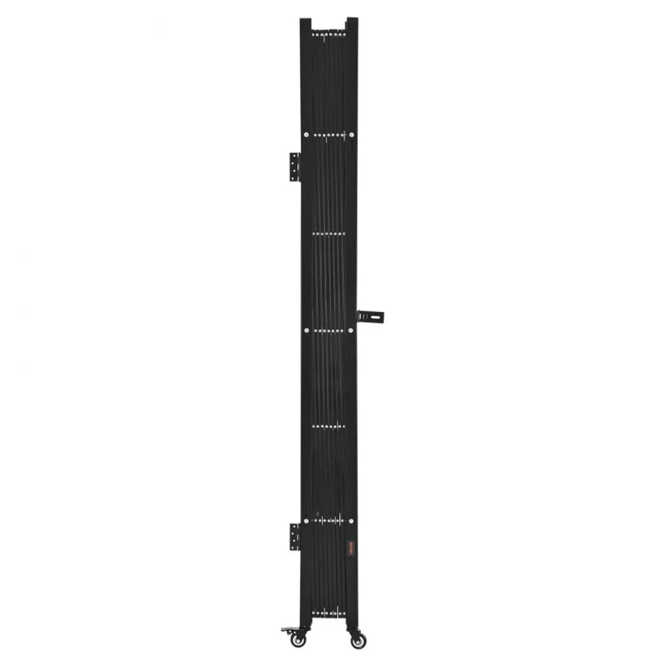 VEVOR Single Folding Security Gate, Lockable Scissor Gate with 360° Swivel Casters, Outdoor Barricade Steel Retractable Gates, for Entry Security, Garage, Warehouse & Pool, 94.49 x 86.81 in (W x H)