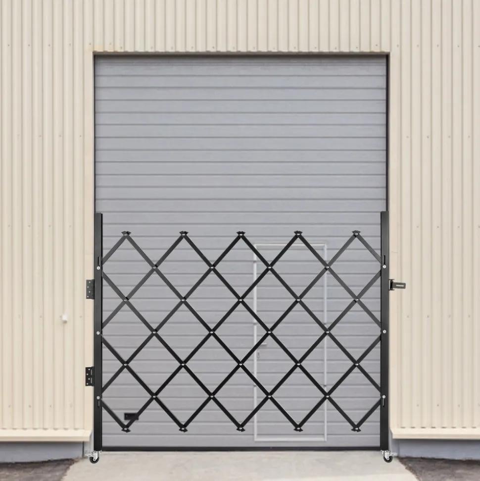 VEVOR Single Folding Security Gate, 48" H x 66" W Folding Door Gate, Steel Accordion Security Gate, Flexible Expanding Security Gate, 360° Rolling Barricade Gate, Scissor Gate or Door with Padlock
