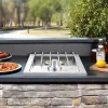 VEVOR Single Grilling Side Burner, 17,000BTU Liquid Propane Side Burner for Outdoor Kitchen, Convertible to Natural Gas, 304 Stainless Steel Built-in Single Grill Burners with LED for BBQ Grill Island