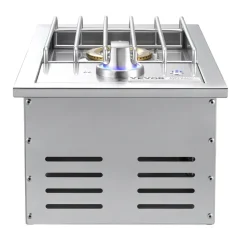 VEVOR Single Grilling Side Burner, 17,000BTU Liquid Propane Side Burner for Outdoor Kitchen, Convertible to Natural Gas, 304 Stainless Steel Built-in Single Grill Burners with LED for BBQ Grill Island