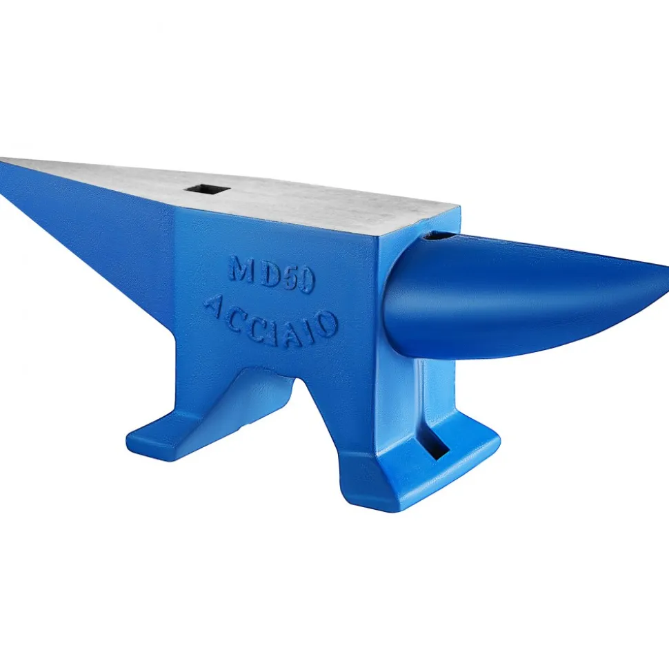 VEVOR Single Horn Anvil Cast Steel Anvil Blacksmith for Sale Forge Steel Tools with Round and Square Hole and Equipment Anvil Rugged Blacksmith Jewelers Durable and Robust Metal Working Tool 105Lbs
