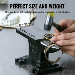VEVOR Single Horn Anvil, High Hardness Rugged Round Horn Anvil Blacksmith,8.8Lbs Cast Steel Anvil,Compact Design and Stable Base, Forge Tools and Equipment, Metalsmith Tool for Bending and Shaping