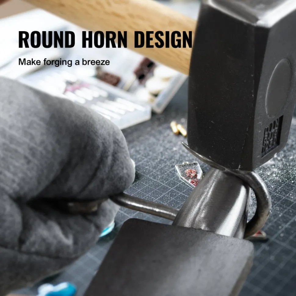 VEVOR Single Horn Anvil, High Hardness Rugged Round Horn Anvil Blacksmith,8.8Lbs Cast Steel Anvil,Compact Design and Stable Base, Forge Tools and Equipment, Metalsmith Tool for Bending and Shaping
