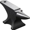 VEVOR Single Horn Anvil, 110lbs Cast Steel Anvil, High Hardness Rugged Round Horn Anvil for Blacksmiths, with Large Countertop and Stable Base, Metal Working Tool for Metal Bending, Shaping, Twisting