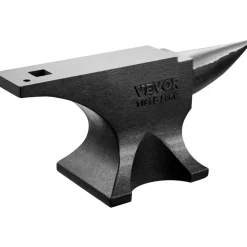 VEVOR Single Horn Anvil, 110lbs Cast Steel Anvil, High Hardness Rugged Round Horn Anvil for Blacksmiths, with Large Countertop and Stable Base, Metal Working Tool for Metal Bending, Shaping, Twisting