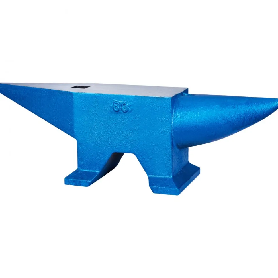 VEVOR Single Horn Anvil 132Lbs Cast Steel Anvil Blacksmith for Sale Forge Steel Tools with Round and Square Hole and Equipment Anvil Rugged Blacksmith Jewelers Durable and Robust Metal Working Tool