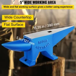 VEVOR Single Horn Anvil 86Lbs Steel Anvil Blacksmith for Sale Forge Steel Tools and Equipment Anvil Rugged Blacksmith Jewelers Durable and Robust Metal Working Tool