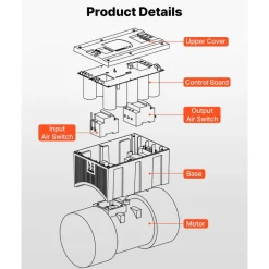 VEVOR Single Phase to 3-Phase Rotary Converter, 10HP 28A 208-240V Input/Output Rotary Phase Converter - Expandable to Higher Horsepower for Heavy-Load Equipment