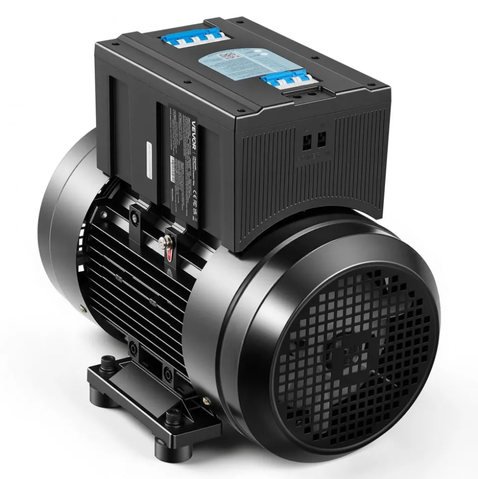 VEVOR Single Phase to 3-Phase Rotary Converter, 10HP 28A 208-240V Input/Output Rotary Phase Converter - Expandable to Higher Horsepower for Heavy-Load Equipment