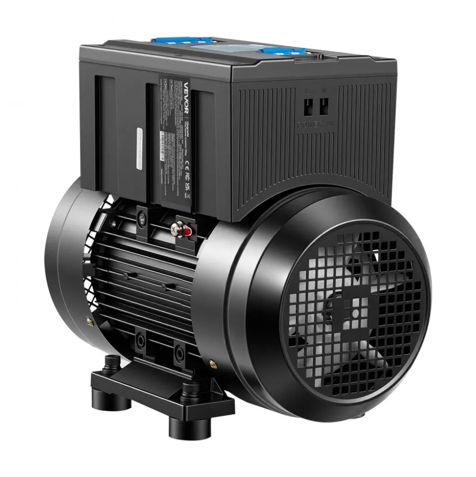 VEVOR Single Phase to 3-Phase Rotary Converter, 7.5HP 21A 208-240V Input/Output Rotary Phase Converter - Expandable to Higher Horsepower for Heavy-Load Equipment