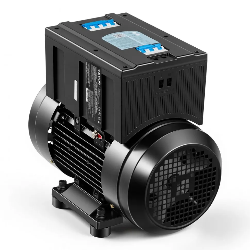 VEVOR Single Phase to 3-Phase Rotary Converter, 7.5HP 21A 208-240V Input/Output Rotary Phase Converter - Expandable to Higher Horsepower for Heavy-Load Equipment