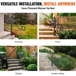VEVOR Single Post Handrail for Outdoor 1-3 Steps, 40.5
