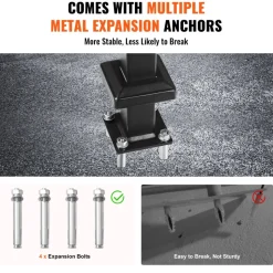VEVOR Single Post Handrail for Outdoor 1-3 Steps, 40.5