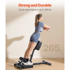 VEVOR Sissy Squat Machine, Multi-Function Deep Sissy Squat Bench for Leg Muscle Training, Easy Setup & Foldable Core Waistline & Glute Workout Equipment, Leg Exercise Machine for Home Gym, Black
