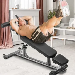 VEVOR Sit Up Bench, Decline Ab Bench with Reverse Crunch Handle, with 4 Adjustable Height Settings, Heavy Duty Steel, 1000 Lbs Capacity, for Home Gym Workouts, Strength Training, Full Body Muscles