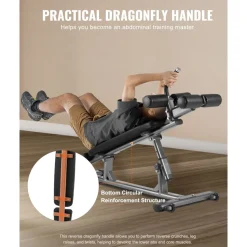 VEVOR Sit Up Bench, Decline Ab Bench with Reverse Crunch Handle, with 4 Adjustable Height Settings, Heavy Duty Steel, 1000 Lbs Capacity, for Home Gym Workouts, Strength Training, Full Body Muscles