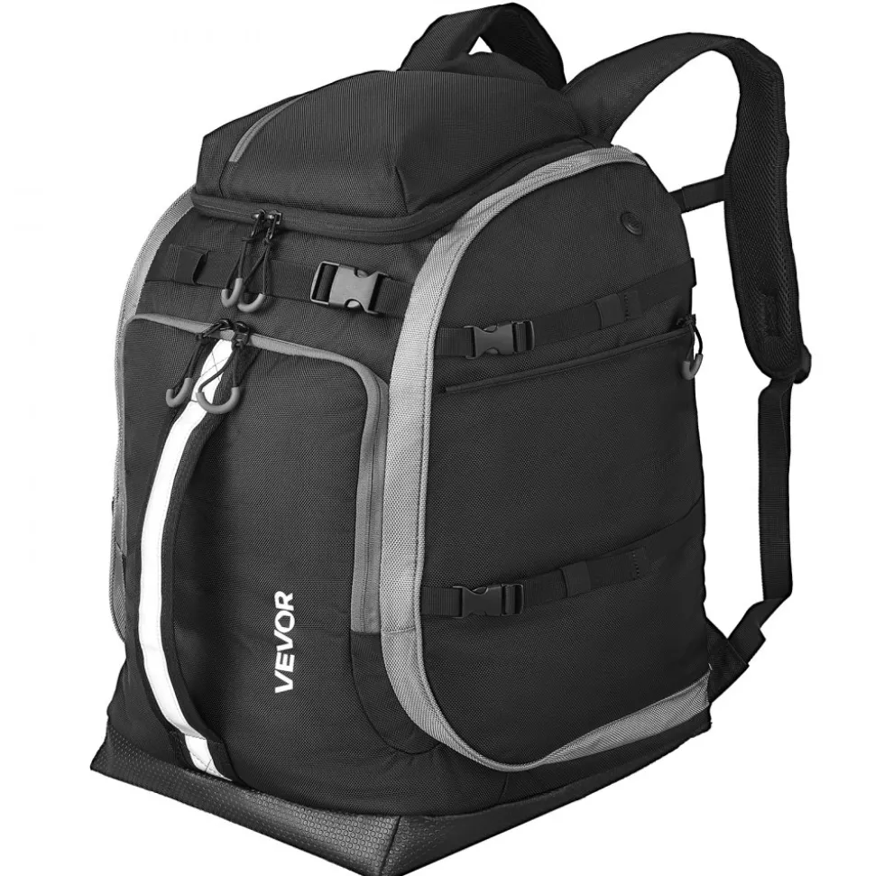 VEVOR Ski Boot Bag, 65L, Snowboard Boots Travel Backpack for Men Women, with Waterproof Exterior & Bottom, Durable 1680D Oxford, Bag for Skis, Snowboard, Helmet, Goggles, Gloves, Accessories (Black).