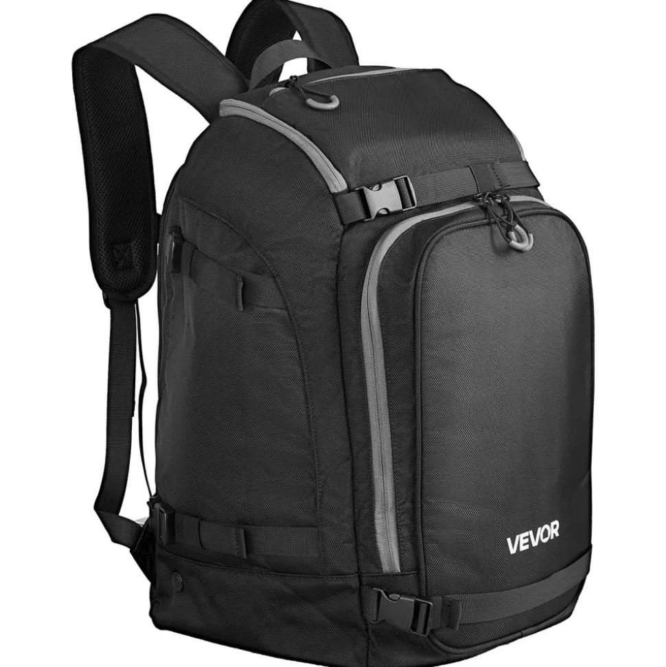 VEVOR Ski Boot Bag, 55L, Snowboard Boots Travel Backpack for Men Women, with Waterproof Exterior & Bottom, Durable 1680D Oxford, Bag for Skis, Snowboard, Helmet, Goggles, Gloves, Accessories (Black)